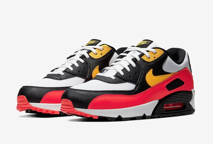 Nike air max 90 black red yellow discount