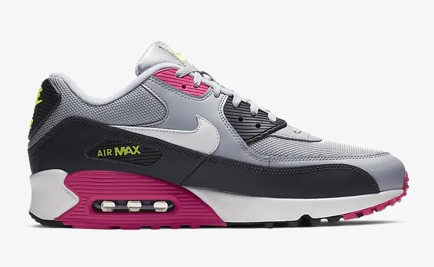 Nike air max outlet 90 wolf grey/white/rush pink/volt