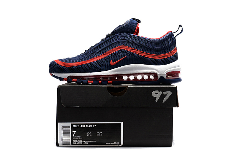 Nike air max 97 kpu navy blue red on sale white