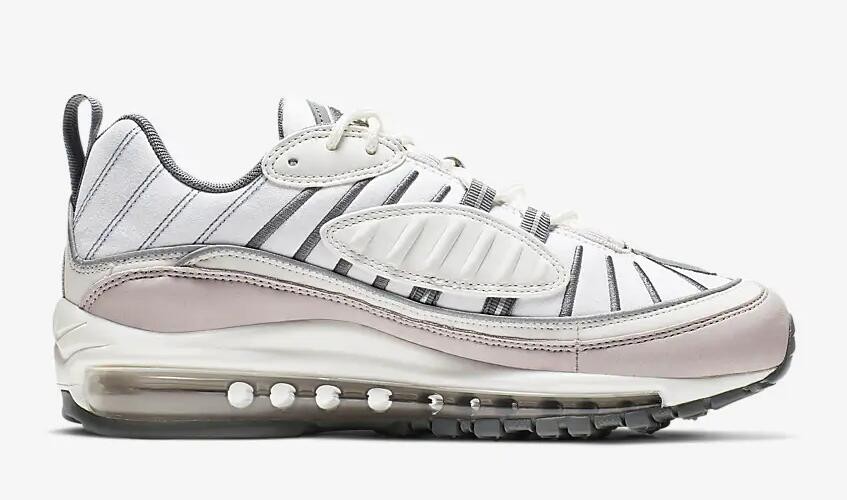 GmarShops Nike Air Max 98 Summit White Cool Grey Reflect Silver Violet Ash AH6799 111 Air Max 98 air force jordan 4 light up shoes