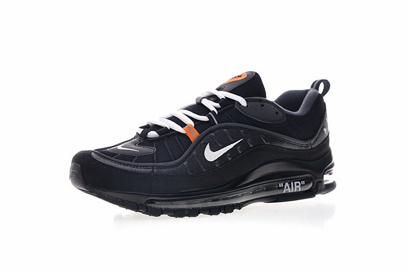 Мужские куртки nike 50 - Unisex Off White x Nike Air Max 98 The Ten Black  White Orange 640744 - RvceShops - 001