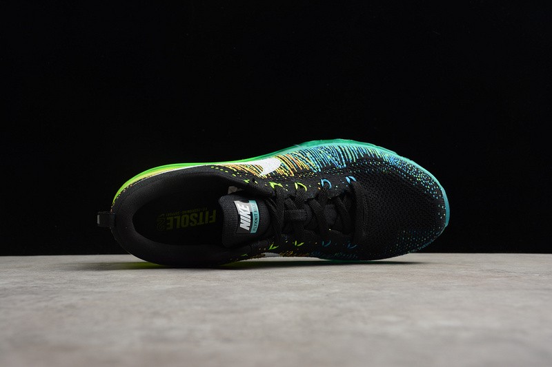 Nike flyknit air max black blue deals turbo green