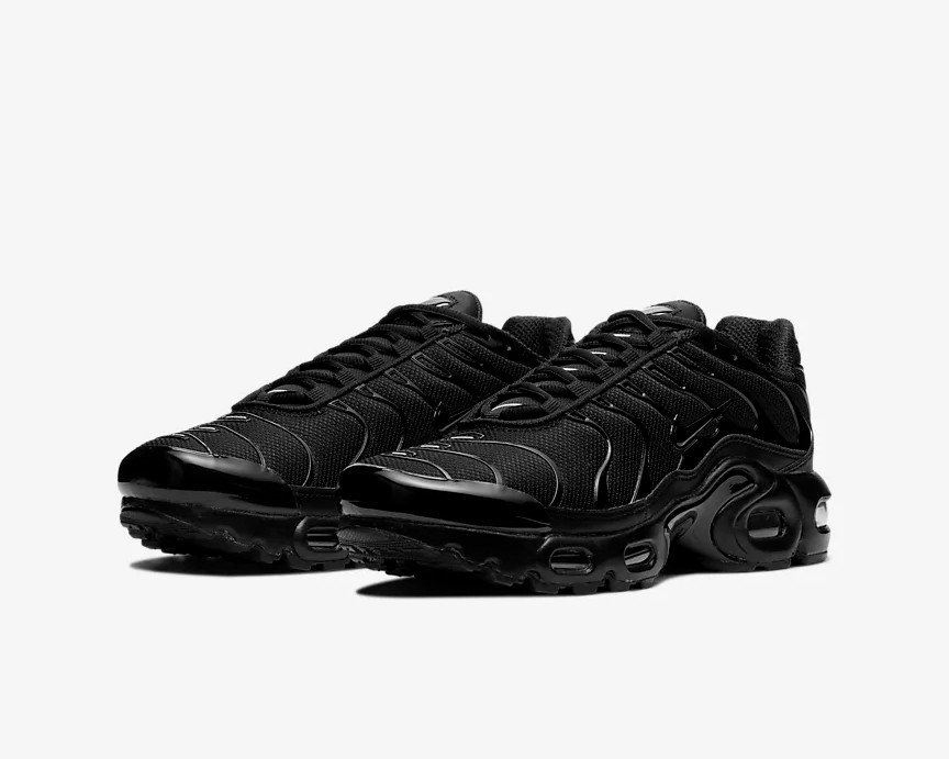 Air max plus sale gs black and white
