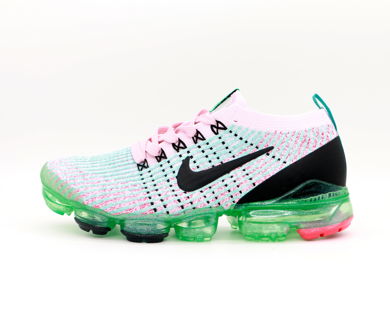 Nike Air VaporMax Flyknit 3 Pink Black Green Running Shoes AJ6900 -  StclaircomoShops - air max nike blue shoes by online dating questions - 500