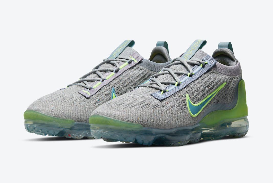 Nike Air VaporMax 2021 Flyknit Grey Light Liquid Lime Particle