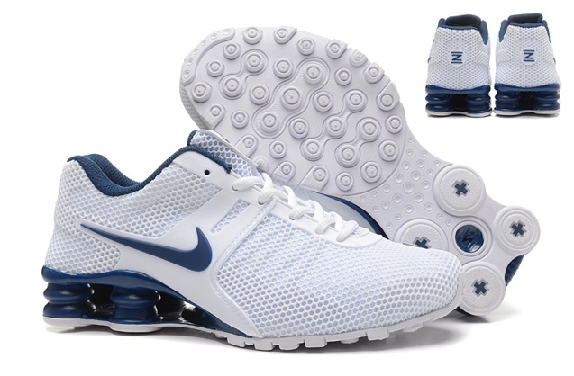 Blue and white nike shox Clearance