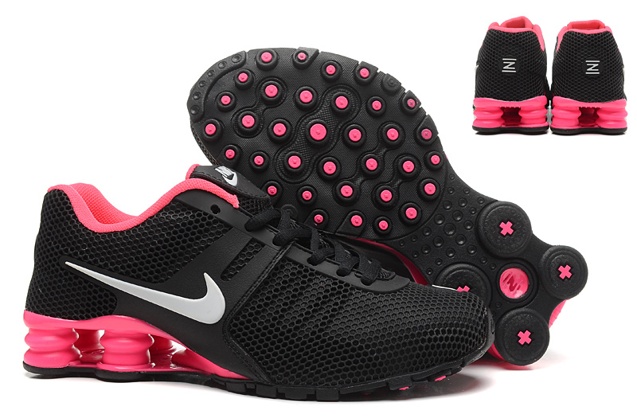 Black and pink nike shox cheap for women