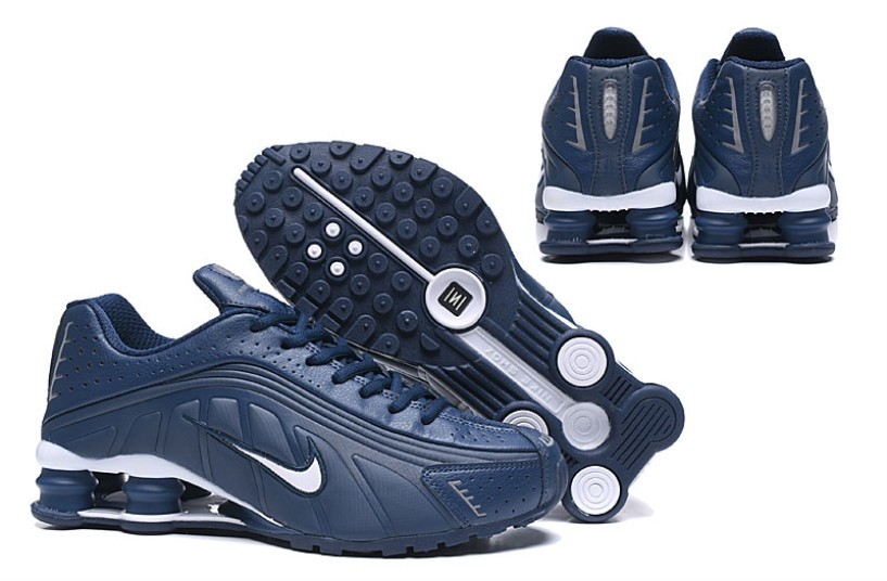 Nike Shox R4 301 donkerblauw heren retro hardloopschoenen BV1111