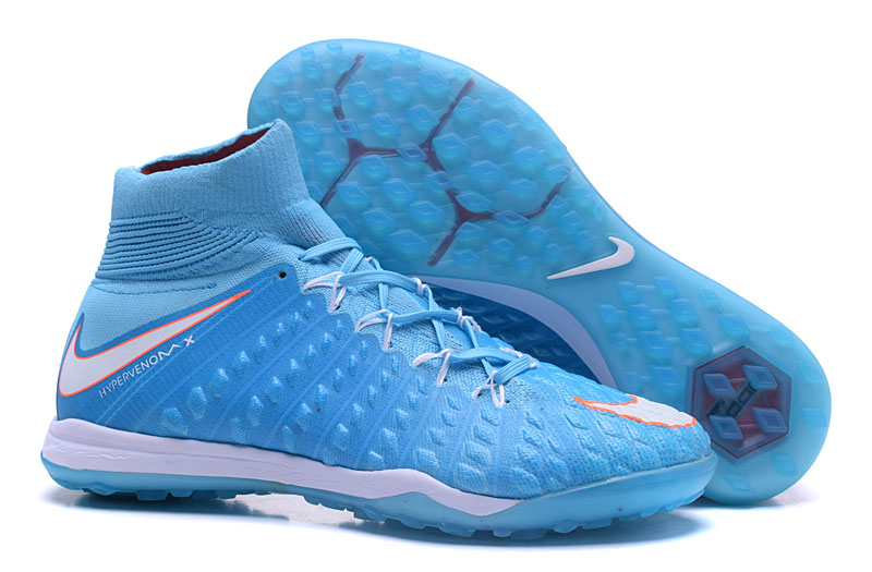 NIke Hypervenom Phantom III DF TF Sky Blue Silver - nike zoom running  spikes black and blue shoes - StclaircomoShops