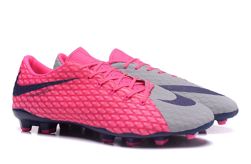 Nike Hypervenom Phantom III FG low help Pink silver deep Blue football shoes Nike Zoom Air units Nike Hypervenom Phantom III Low AcmShops