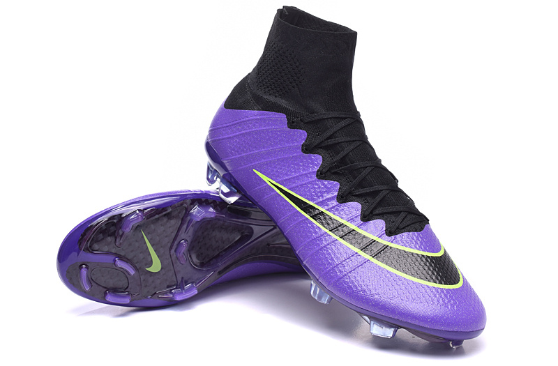 StclaircomoShops Mercurial Superfly High womens black nike with purple swoosh boots women 581 Nike Mercurial Superfly FG Intense Heat Purple Green Soccer Cleats 641858