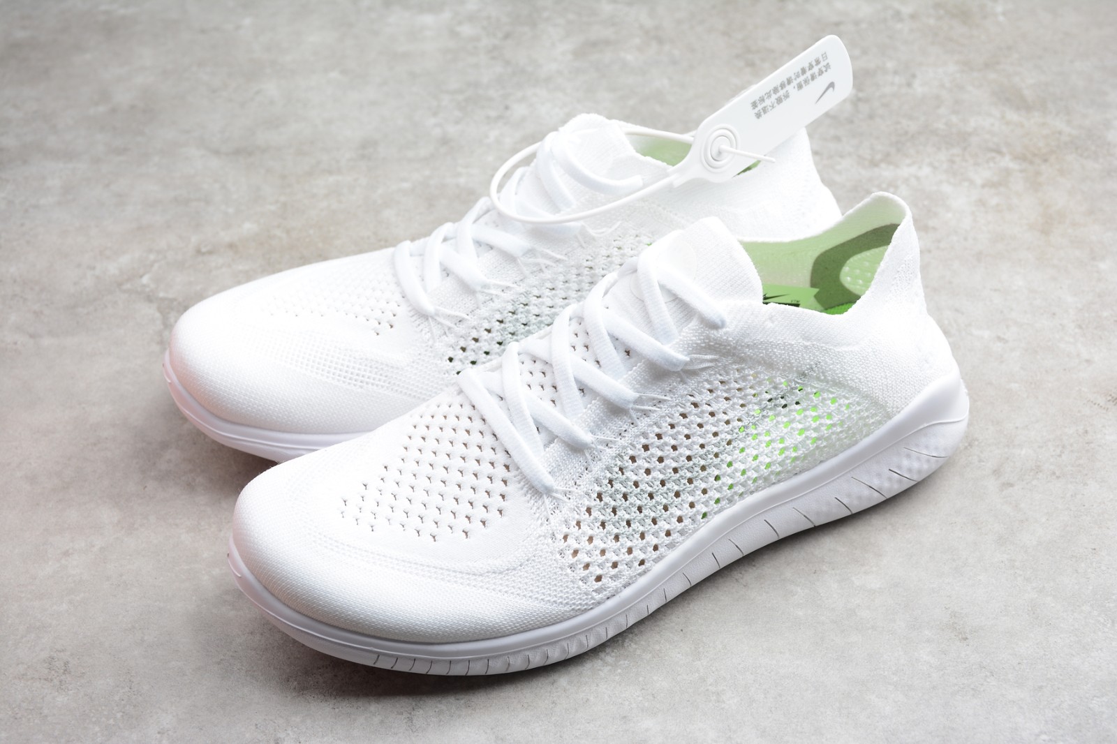 New Nike Free RN Flyknit 2018 Triple White Comfy Running Shoes
