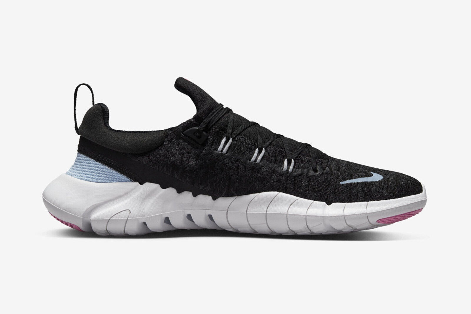 Nike running free run flyknit trainers in grey and pink cheap