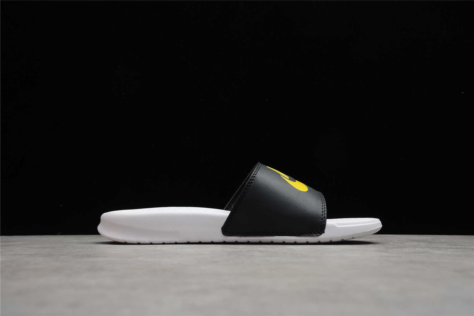 Nike benassi gold swoosh slides sales