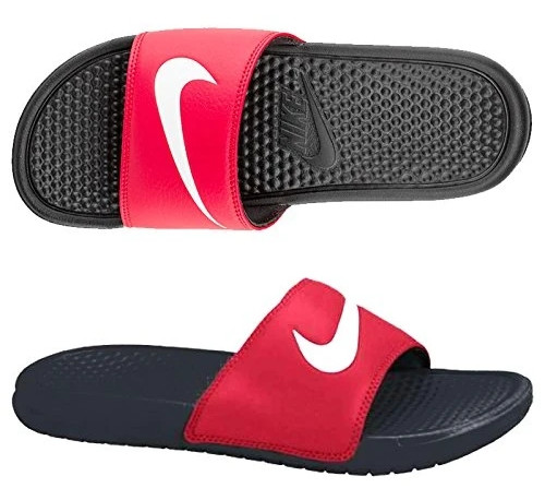 Nike Benassi Swoosh Black White Gym Red 