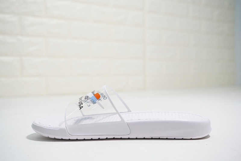 Nike benassi all white on sale