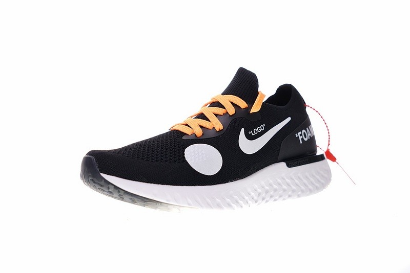 nike air ebay jewelry sets - 803 - Off White eyes Epic React Flyknit Dots Black Summit White Orange AQ0070 - StclaircomoShops