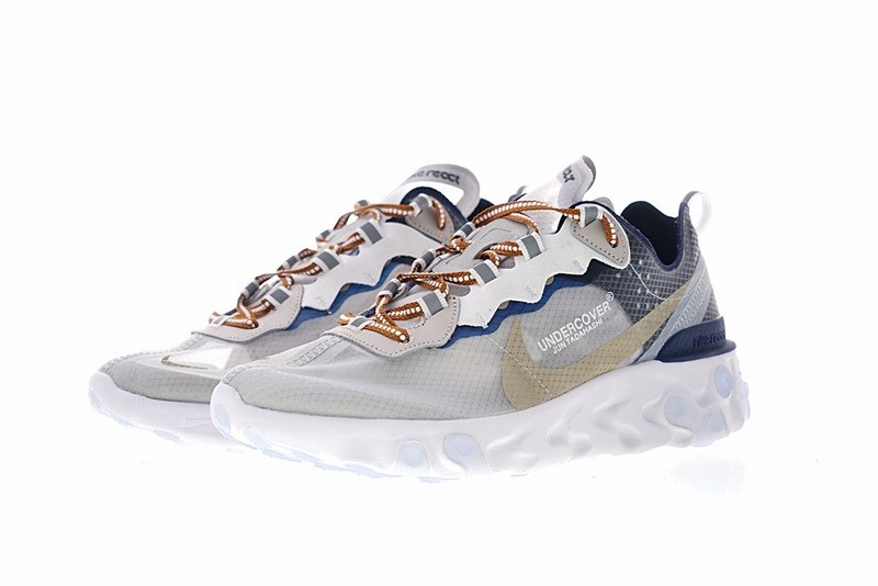Nike react element 87 white hotsell cream blue