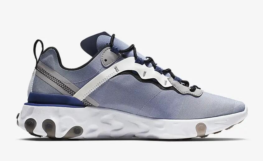 Nike React Element 55 Indigo Fog Mystic Navy Half Blue White BQ6166 Nike React Element 55 Solemart Berlin Septembre 2011 Nike Air Huarache 402 AcmShops