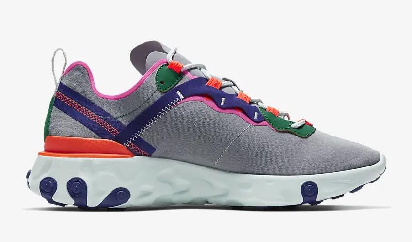 Nike react element 55 cool grey hyper crimson store