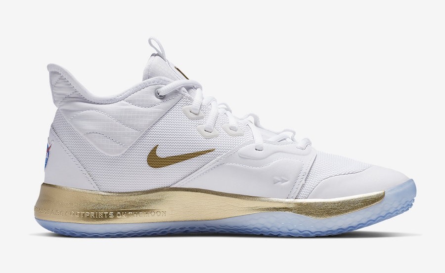 Nike pg 3 best sale white metallic gold