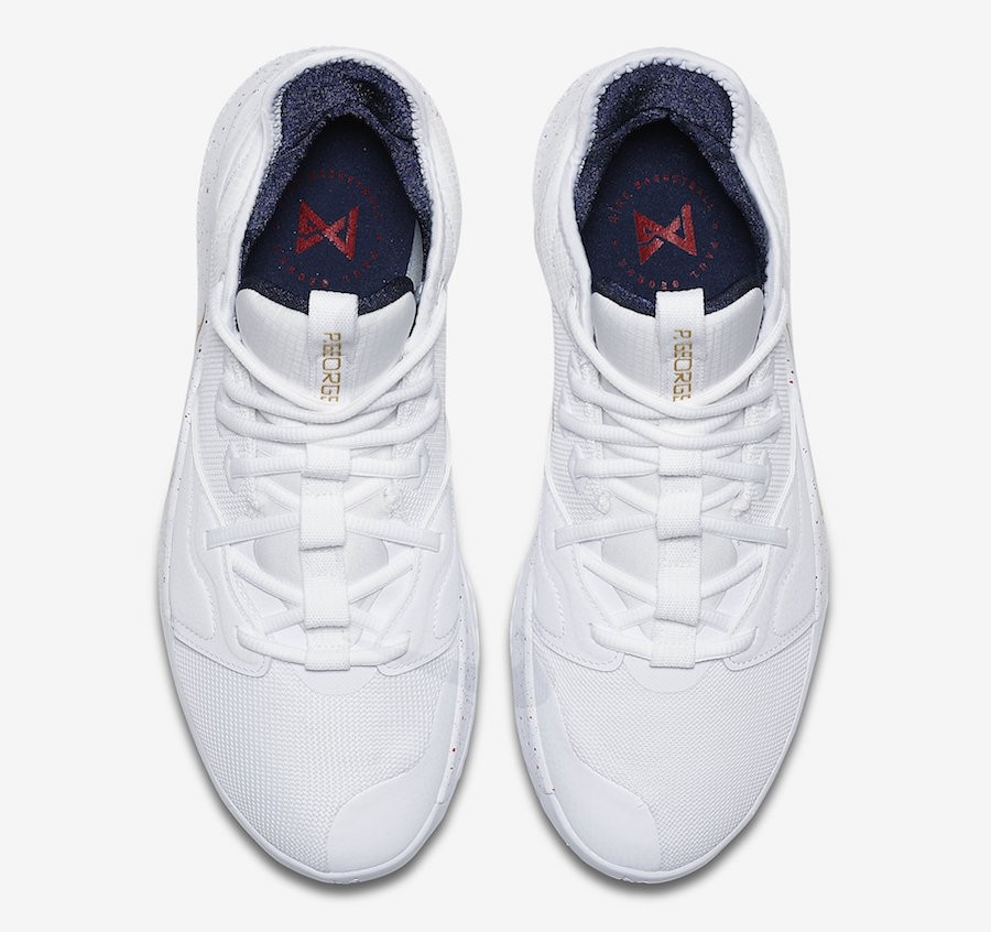 Nike PG 3 USA White Metallic Gold 