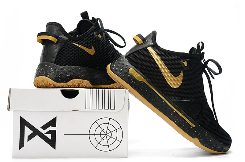 Black and gold paul george shoes 2025