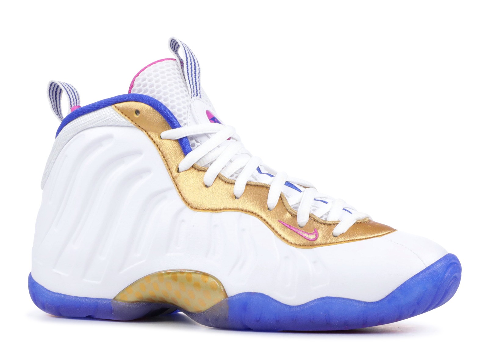 Nike foamposite white gold blue clearance