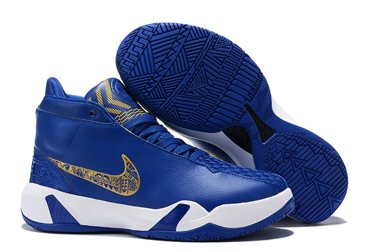 Basketball shoes blue and sale gold