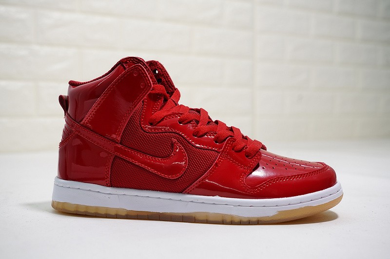 nike sb dunk supa high on feet youtube music full StclaircomoShops Nike SB Dunk High TRD QS Patent Leather Red White Gum 881758 NIke Dunk SB Hi 010