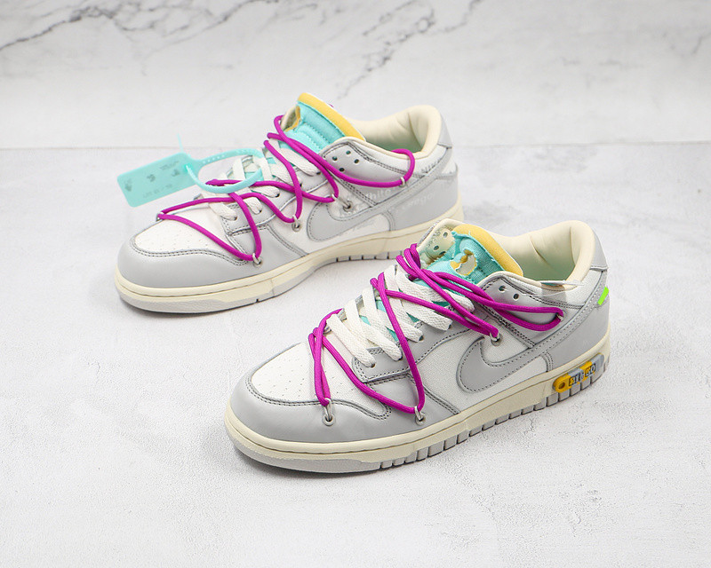 100 - White x Nike SB Dunk Low Beige Grey Purple DM1602 - nike ldflow black  white orange - StclaircomoShops - Off
