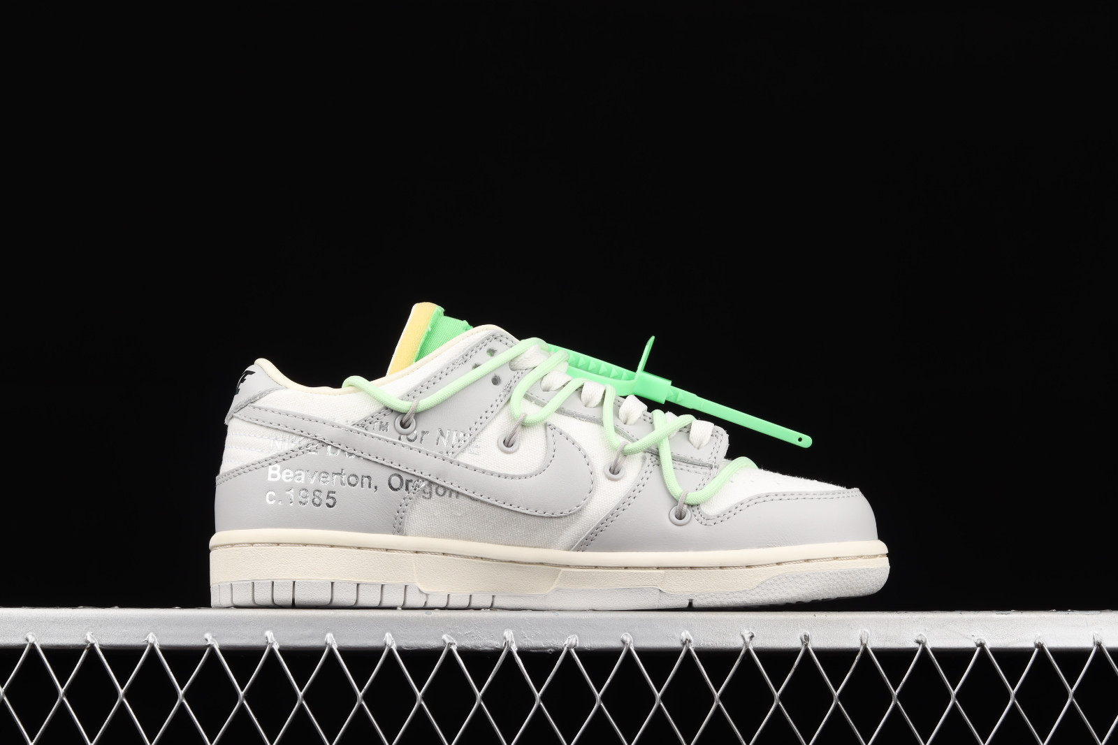 Off White x Nike SB Dunk Low 10 of 50 White Grey Apple Green Wine DM1602 -  nike store air yeezy twitter - NIke Dunk SB Low - GmarShops - 108