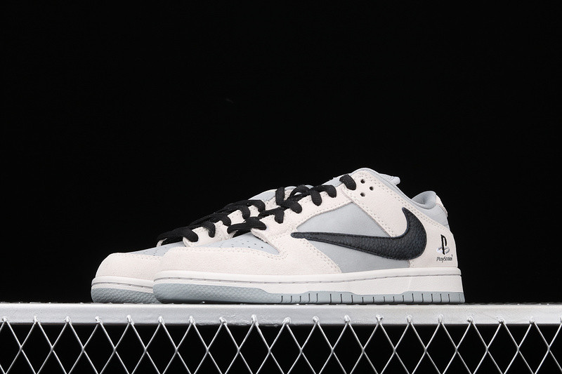 Travis Scott x PlayStation x Nike Dunk Low SP White Grey