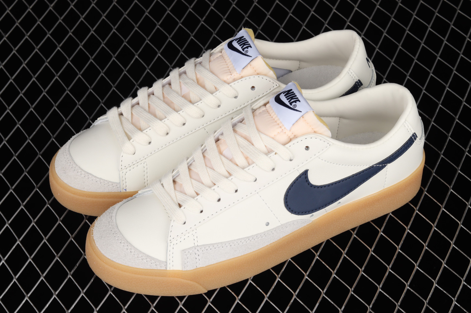 nike white with blue tick