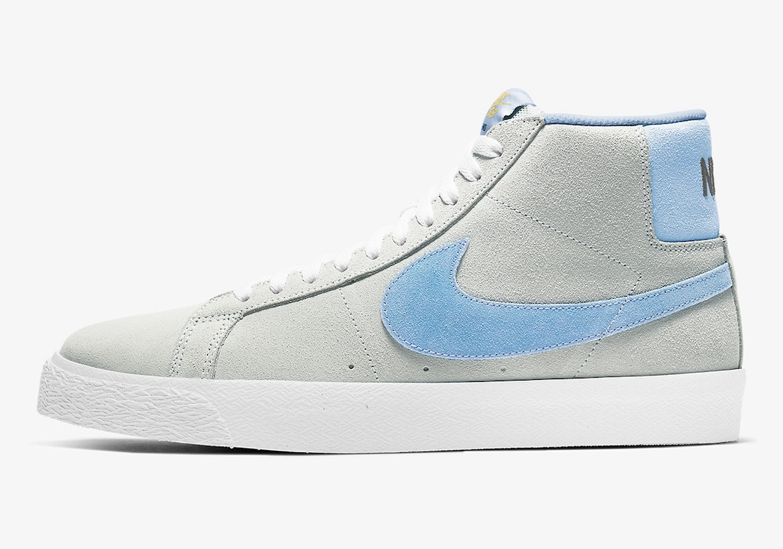 Nike SB Blazer Mid Soft Grey Baby Blue 