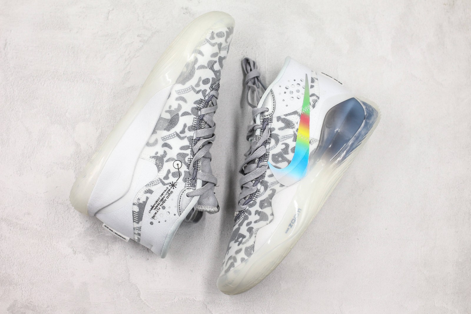 Zoom KD 12 New Nike Zoom KD 12 EP White Multi Color AR4230 106 GaleriahitShops nike hyperdunk 2005 black color code blue chart