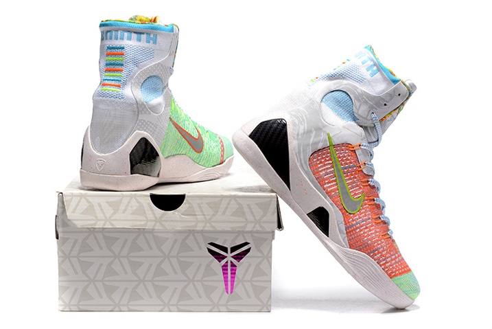 Kobe 9 High Nike Kobe 9 IX Elite High What The Premium Influence Orange Blue Elite Flyknit WTK Team Basketball Shoes 678301 nike janoski floral noir pants outfit girls wear 904 GmarShops