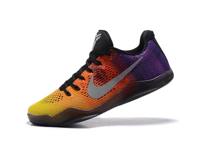 And hes running the Kobe 11 ELite PE GmarShops Nike Kobe XI Elite Low 11 Men Basketball Sneakers Shoes Purple Yellow Orange Multi Color Limited 824463