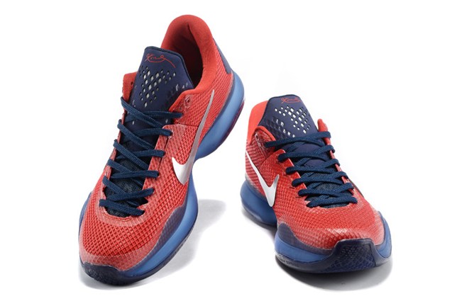 Kobe 10 red deals white and blue