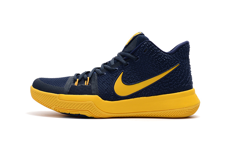 Navy blue and yellow basketball shoes Clearance