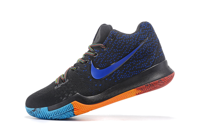 Nike Zoom Kyrie III 3 Flyknit noir saphir bleu Chaussures de