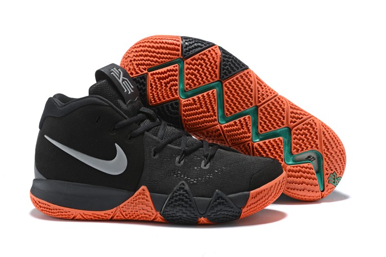 Nike Kyrie 4 Halloween Black Metallic Silver Bright Orange