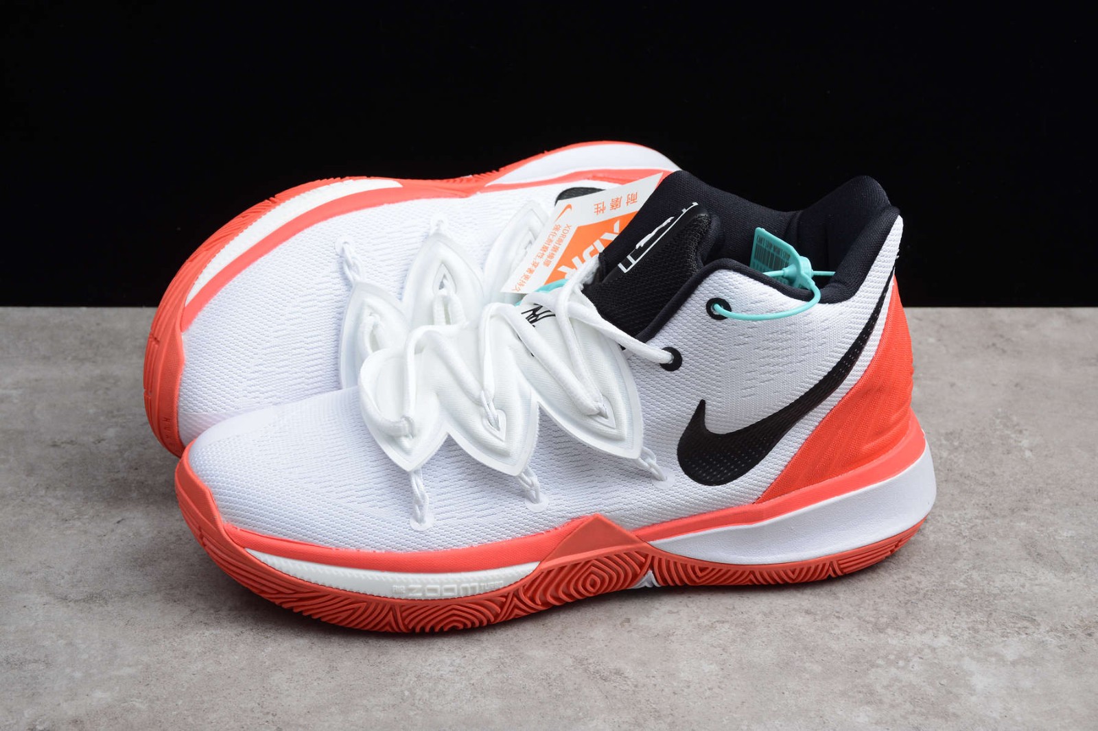 Kyrie 5 white orange on sale