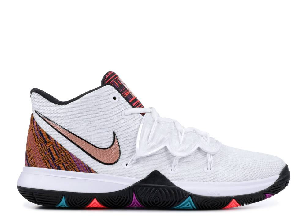 Nike Kyrie 5 nike high jump elite 2017 black friday deals today GmarShops 100 Nike Kyrie 5 Gs Black History Month White Bronze Red Metallic CI7894