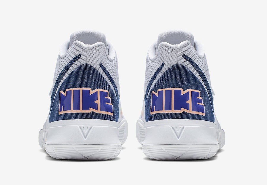 Kyrie 5 basketball shoes sales white/deep royal blue/glacier blue