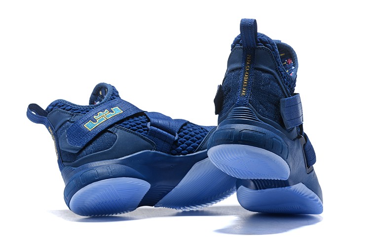 Lebron soldier 12 store blue and gold