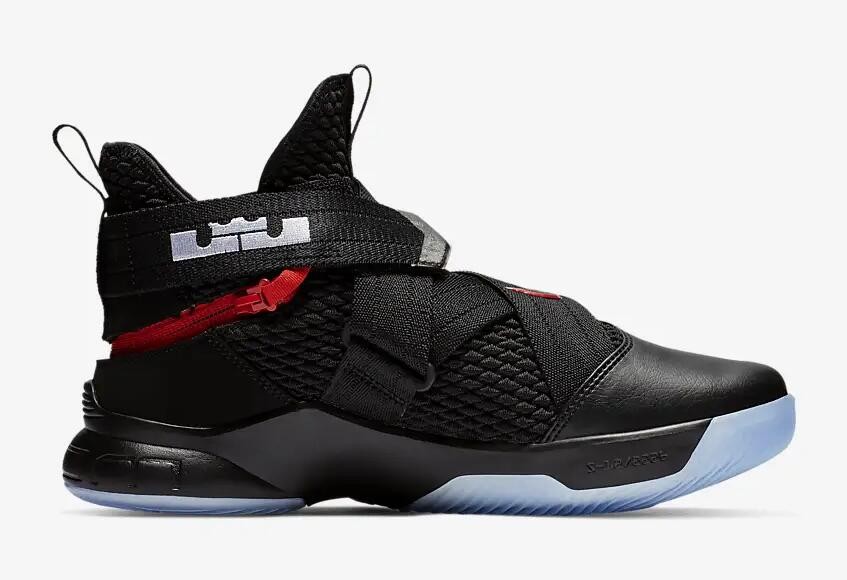 004 Nike LeBron Soldier 12 FlyEase Black University Red Black AV3812 nike shox nz id fit finder free shipping StclaircomoShops Lebron Soldier XII 12
