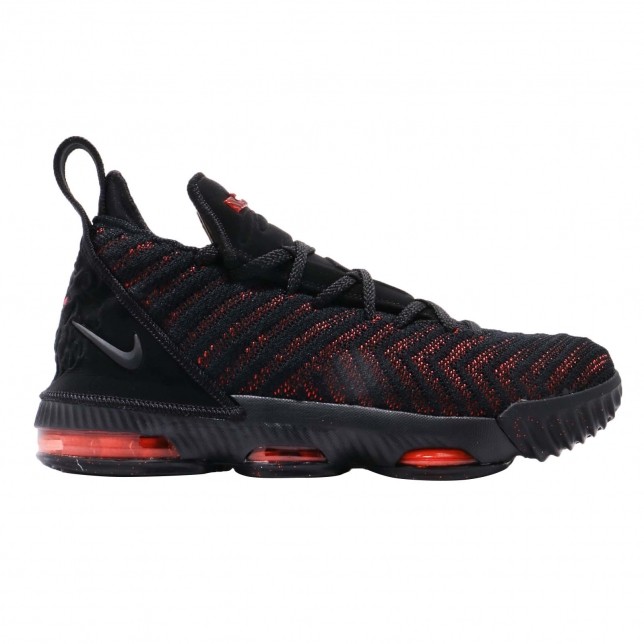 Nike lebron 16 black university red top