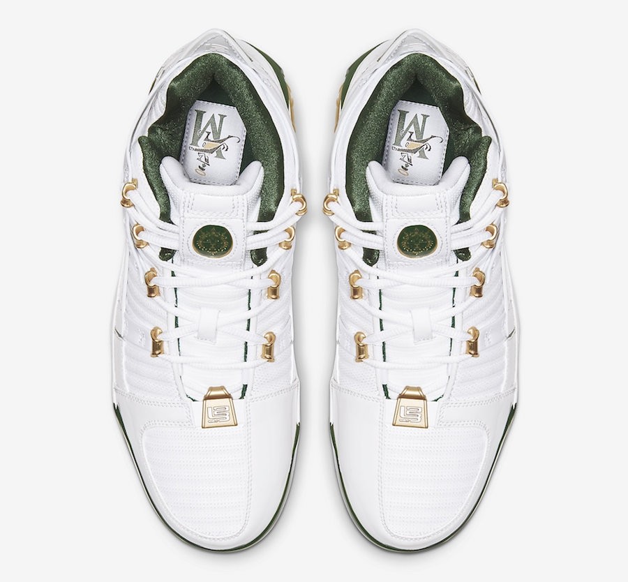 Zoom Lebron 3 GaleriahitShops nike shoes with stripes on the side of head Nike Zoom LeBron 3 QS SVSM Home White Deep Forest Gold Dust AO2434 102