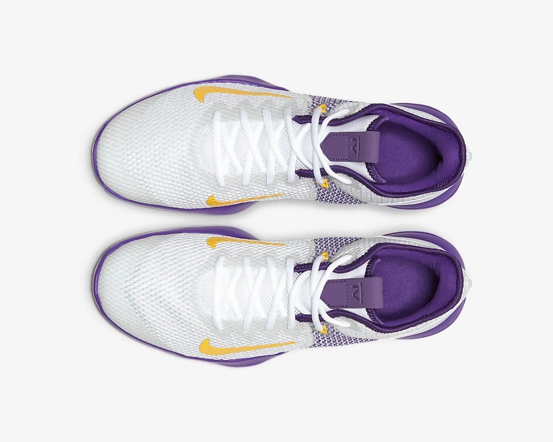 StclaircomoShops - Nike Zoom LeBron Witness Lakers White Voltage Purple Metallic Gold BV7427 - nike street women shoes amazon - 100